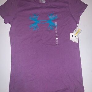 Under Armour Purple Tee with Teal Logo